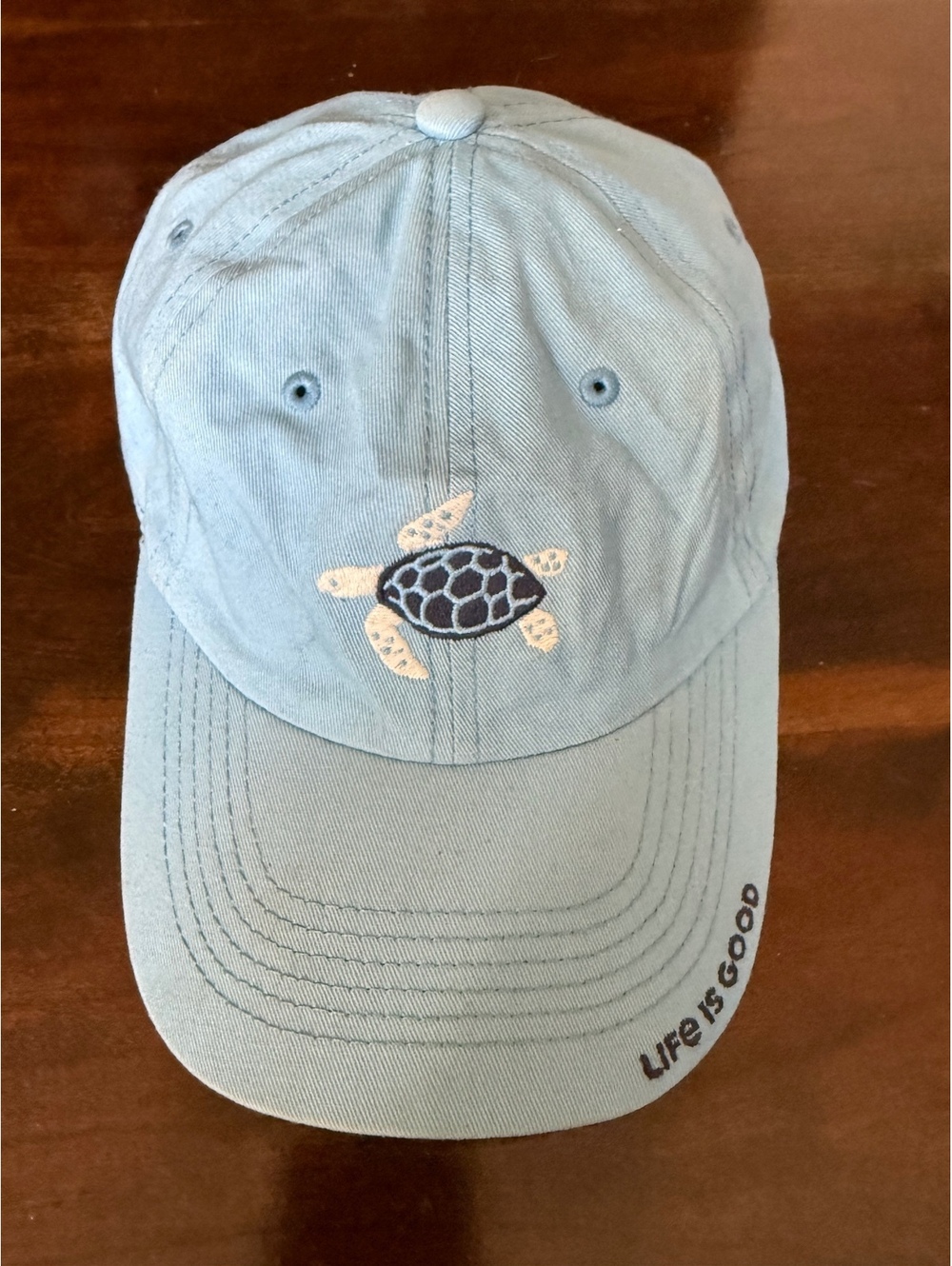 Life is Good Blue Turtle Embroidered Baseball Cap